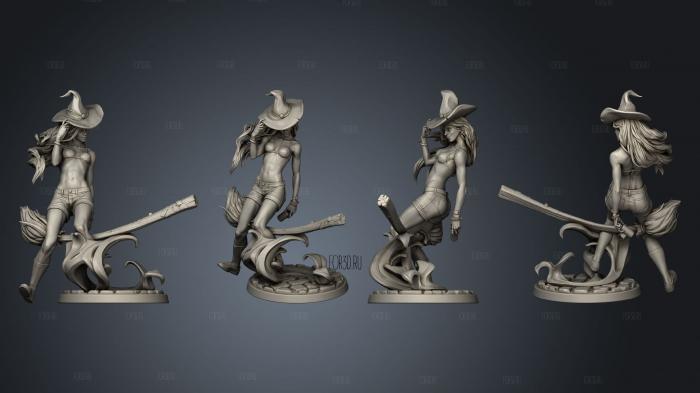 White wirewolf Witch 32 base stl model for CNC