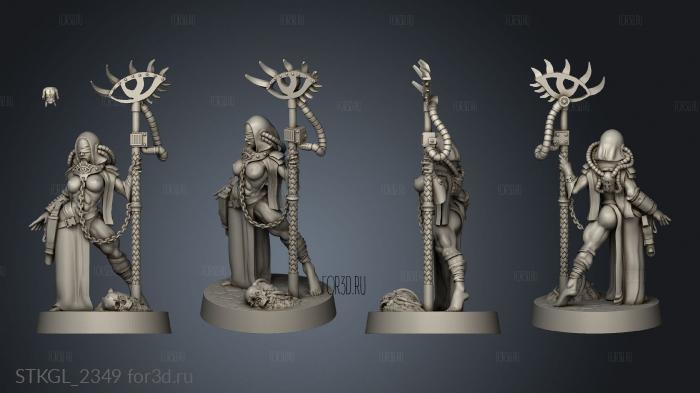 Across the Realms pinup officers assistants mechanical skull stl model for CNC