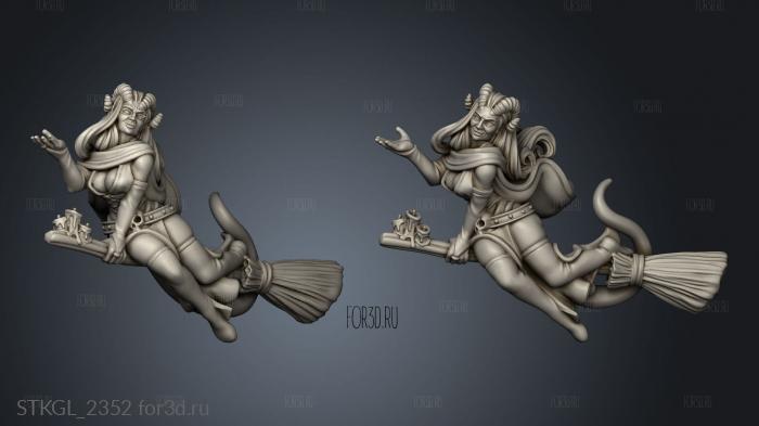 ADVENT Characters WITCH on BROOM VVM stl model for CNC