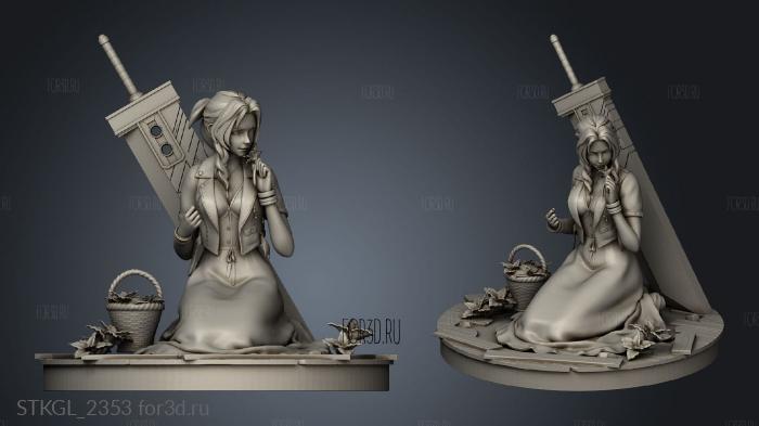 Aerith stl model for CNC