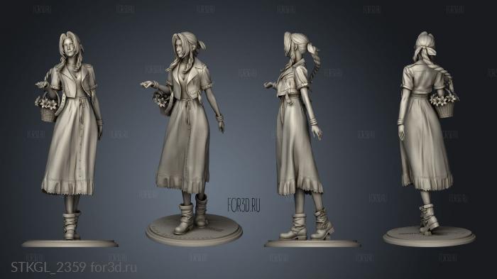 Aerith Gainsborough stl model for CNC