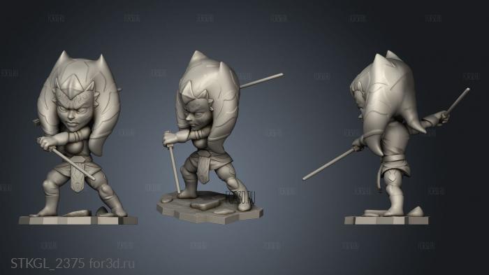 Ahsoka Tano Chibi stl model for CNC