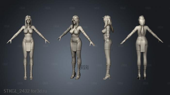 Pillar Woman stl model for CNC