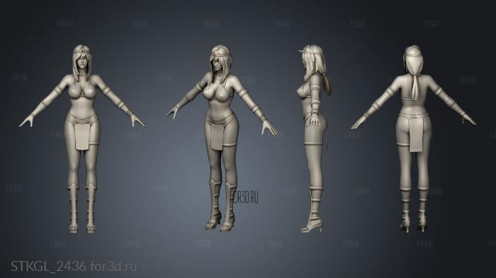 Pillar Woman Assets Meshes stl model for CNC