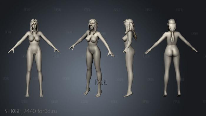 Pillar Woman Nude stl model for CNC