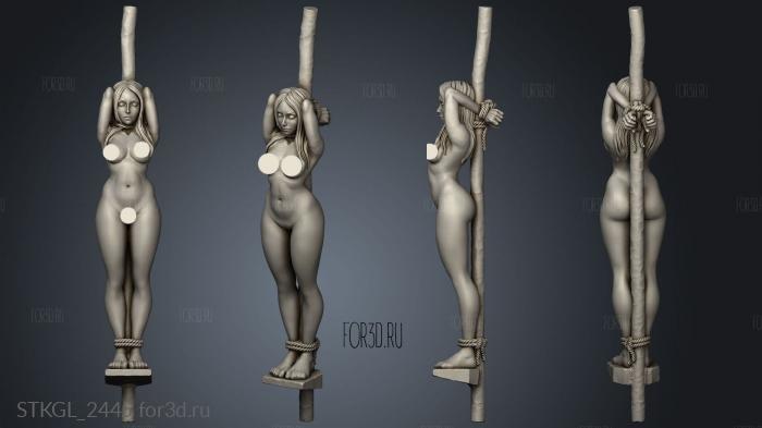 Tied to Pole Female Prisoner manufaktura sub series stl model for CNC