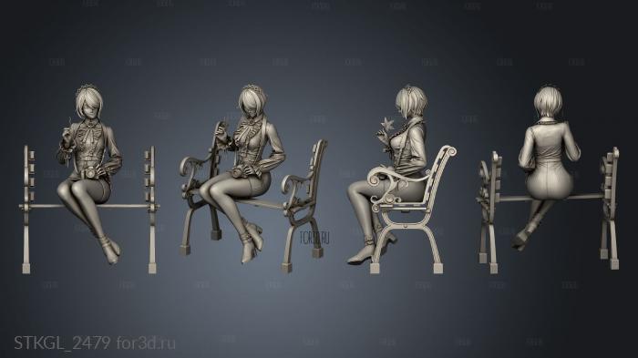 Anime girl stl model for CNC