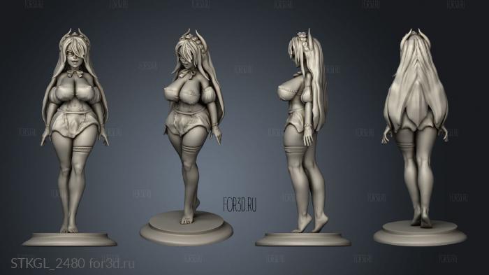 Anime girl Infinite Bestiary anime girl stl model for CNC