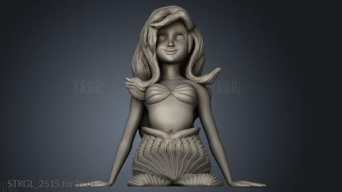 Ariel Mermaid Articulated and Static stl model for CNC