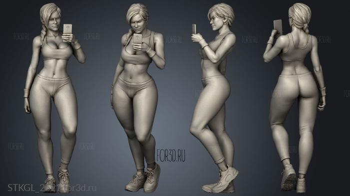 Ashley Gym girl stl model for CNC