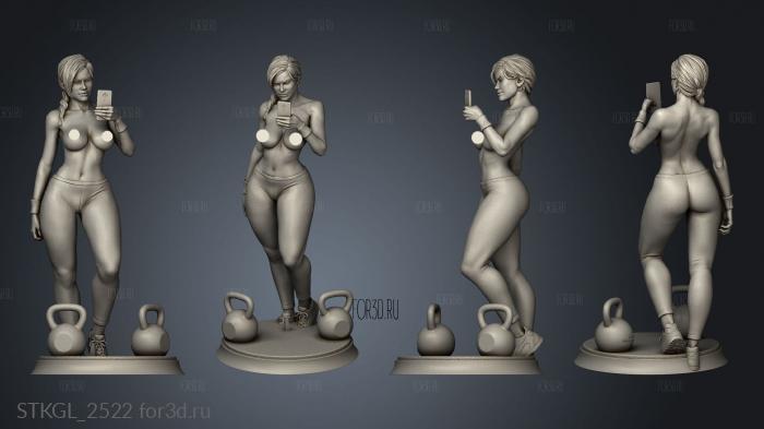 Ashley Gym girl stl model for CNC