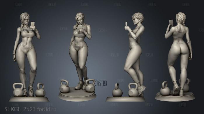 Ashley Gym girl base stl model for CNC