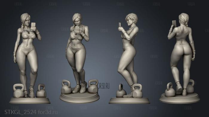 Ashley Gym girl nude stl model for CNC