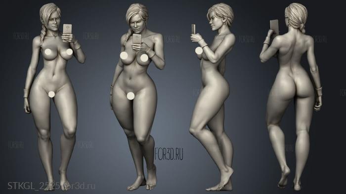 Ashley Gym girl nude stl model for CNC