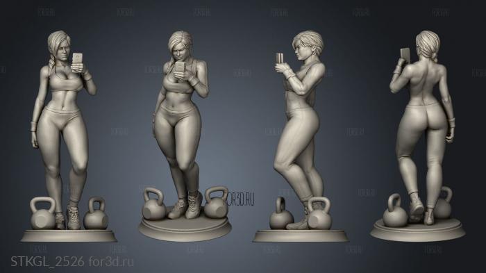 Ashley Gym girl separated stl model for CNC