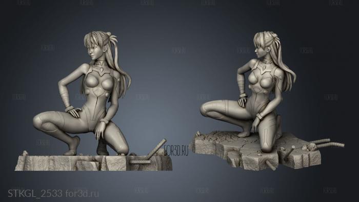 Asuka and Rei Bikini stl model for CNC