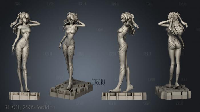 ASUKA PLUG figure master academy PINK SIMPLE stl model for CNC