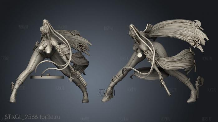 Bayonetta Hair stl model for CNC