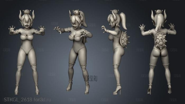 Bowsette Dress stl model for CNC