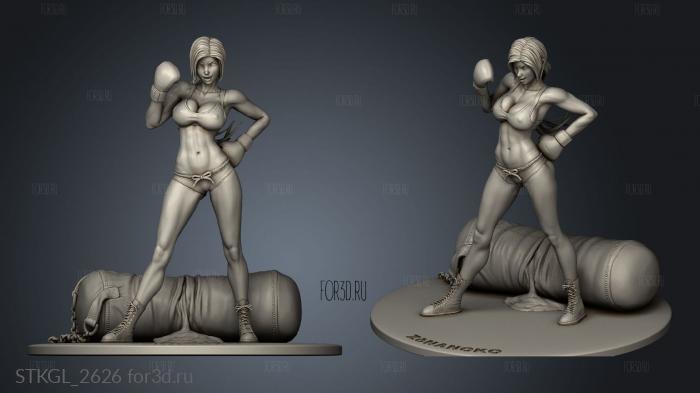 Box Girl Seperate stl model for CNC