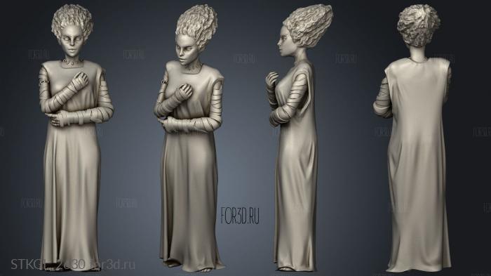 Bride Frankenstein stl model for CNC