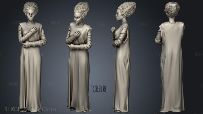 Bride Frankenstein stl model for CNC