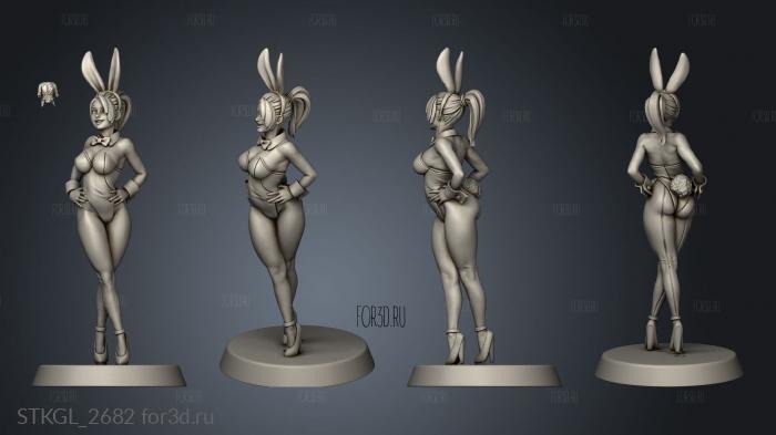 Bunny Girlsport stl model for CNC