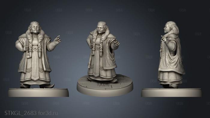 Burning Lands Fire Dwarf Female stl model for CNC