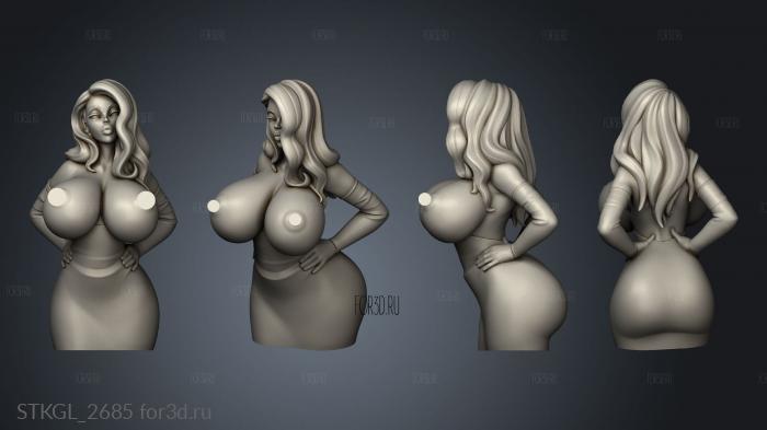 Bustholder Jessica bigtits stl model for CNC