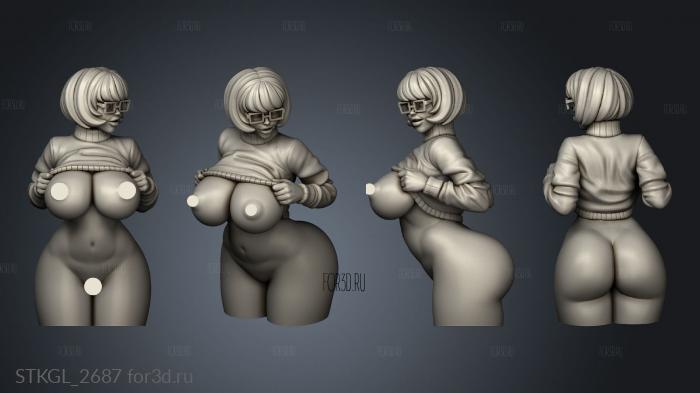 Bustholder Velma nsfw glasses stl model for CNC