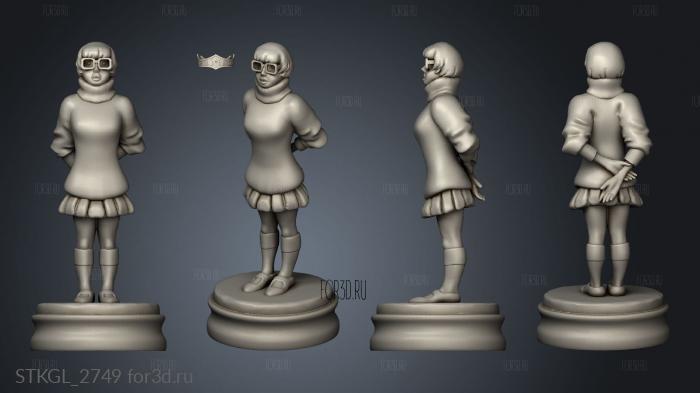 Chess Scooby Doo Daphne stl model for CNC