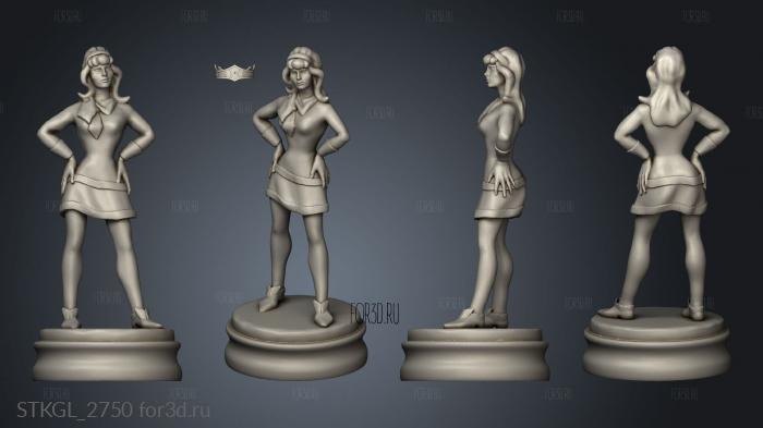 Chess Scooby Doo Daphne stl model for CNC