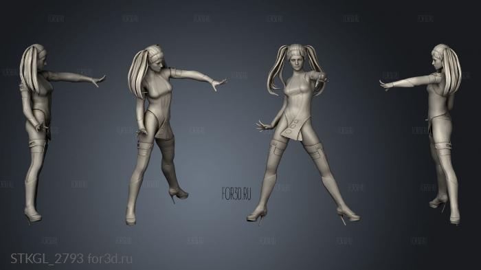 Modern Female asian housewife baby stl model for CNC