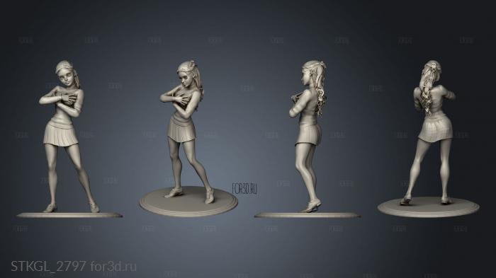 Modern Female cheerleader stl model for CNC