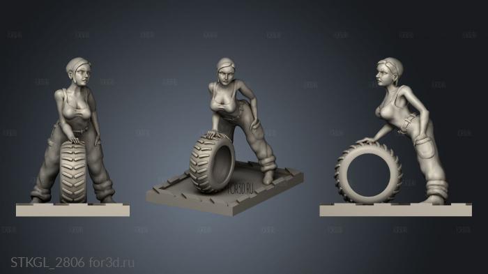 Modern Female mechanic stl model for CNC