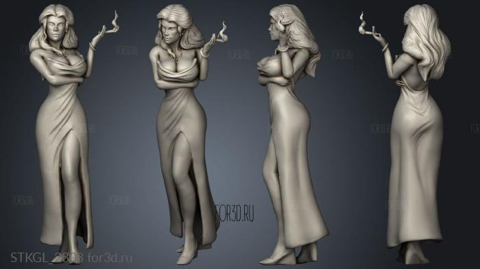 Modern Female miss scarlet stl model for CNC