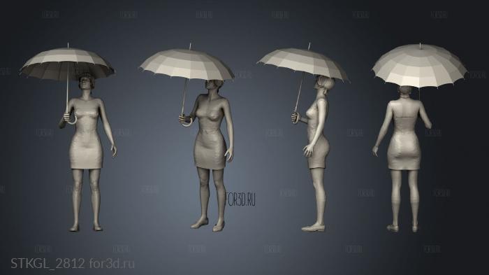 Modern Female rain stl model for CNC