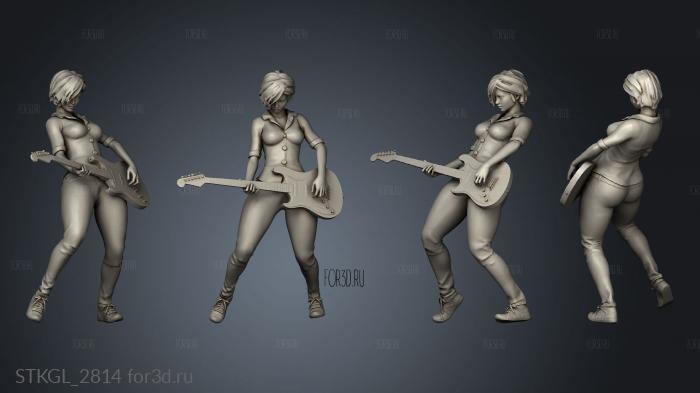 Modern Female rock roll stl model for CNC