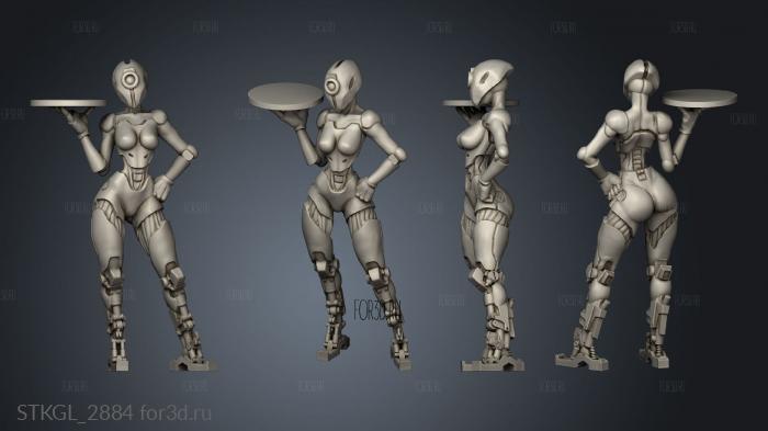 Cyberpunk FKMSA SERVE DROID WAITRESS stl model for CNC