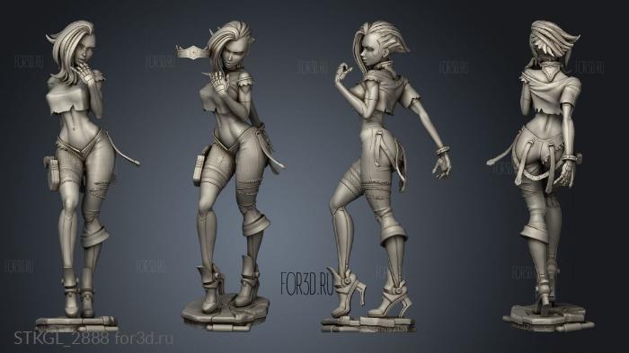 cyberpunk girl blossom legal stl model for CNC