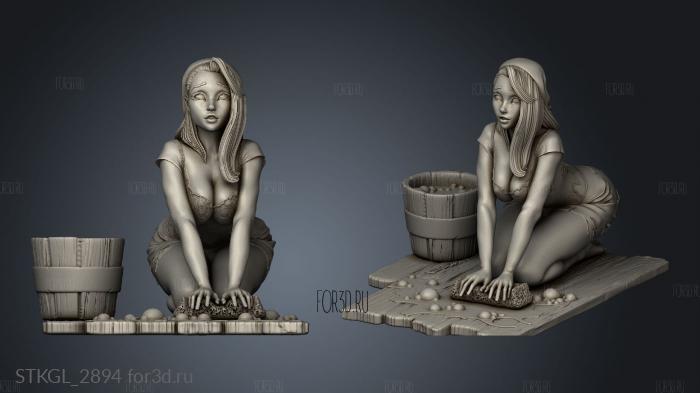 cinderella maid stl model for CNC