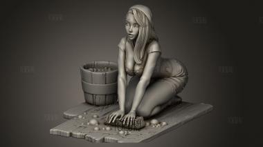 Горничная золушки 3d stl модель для ЧПУ