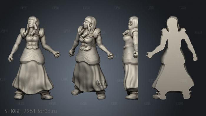 Dead Adventurers Female Dress stl model for CNC