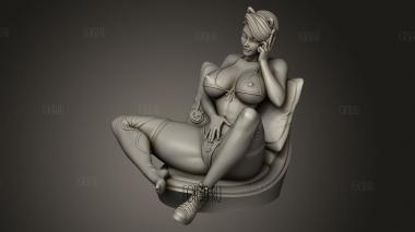 Дива с короткими волосами 3d stl модель для ЧПУ