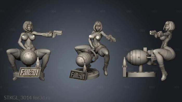 Vault Girl with mini nuke nuke cola stl model for CNC