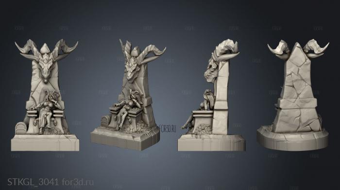 Dragon Lady Hero Tier Big Thrones Gold Throne stl model for CNC