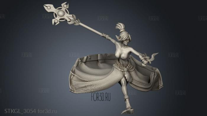 Drow Cleric Pinup stl model for CNC