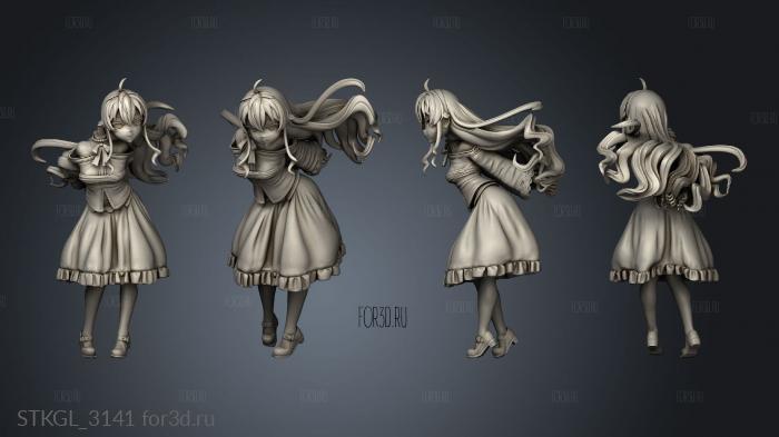 Eris Boreas Greyrat back Hair 3d stl модель для ЧПУ