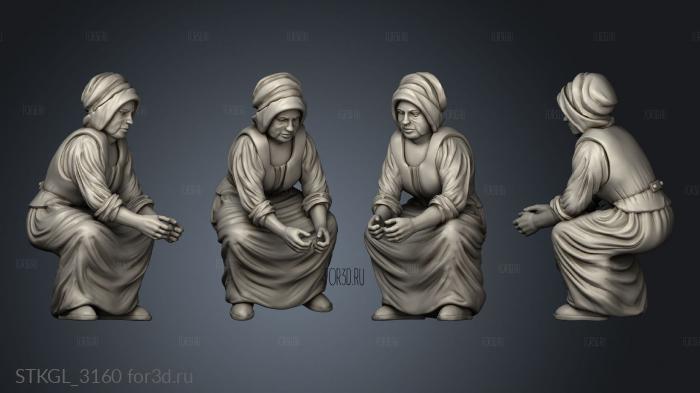 Женщина со Скотного Двора Средневековой деревни Золотые Прииски Эвокатус 3d stl модель для ЧПУ