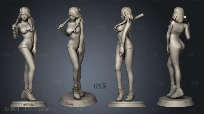 Female ball Player stl model for CNC